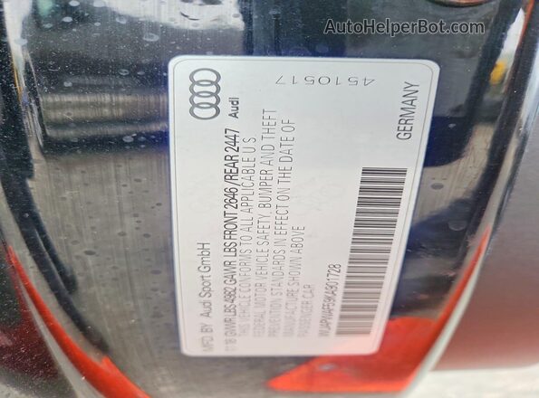 WUAPWAF59KA901728 2019 AUDI RS5 Черный 