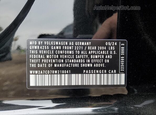 WVW2A7CD7RW218041 2024 VOLKSWAGEN GTI Black Widok komory silnika