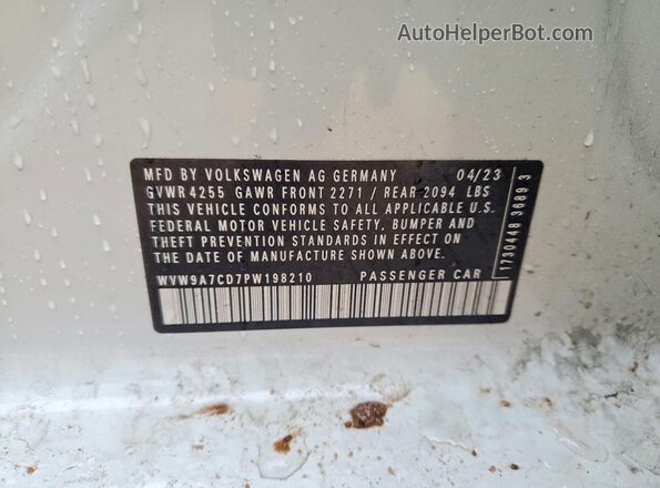 WVW9A7CD7PW198210 2023 VOLKSWAGEN GTI White Շարժիչի բաժամունքի տեսք