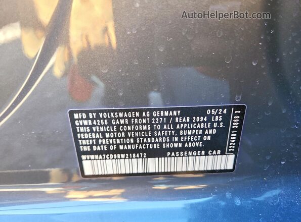 WVWHA7CD9RW218472 2024 VOLKSWAGEN GTI Gray 