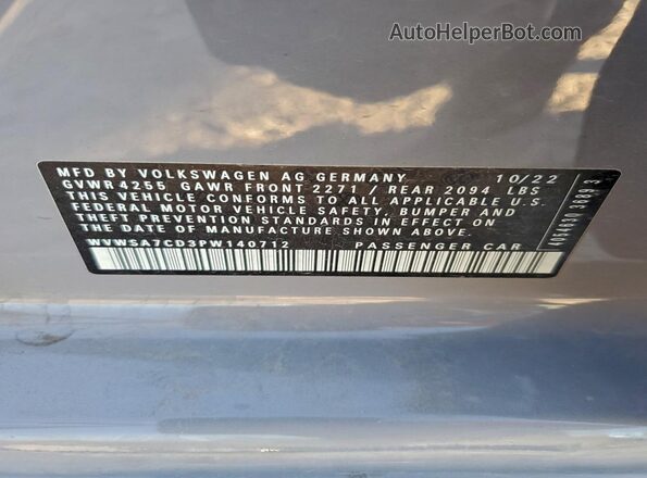 WVWSA7CD3PW140712 2023 VOLKSWAGEN GTI Gray Widok komory silnika
