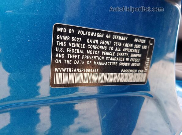 WVWTR7AN3PE004353 2023 VOLKSWAGEN ARTEON Blue 