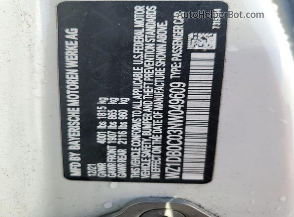 WZ1DB0C03NW049609 2022 TOYOTA SUPRA White 