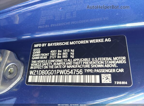 WZ1DB0G01PW054756 2023 TOYOTA GR SUPRA Blue Engine compartment view