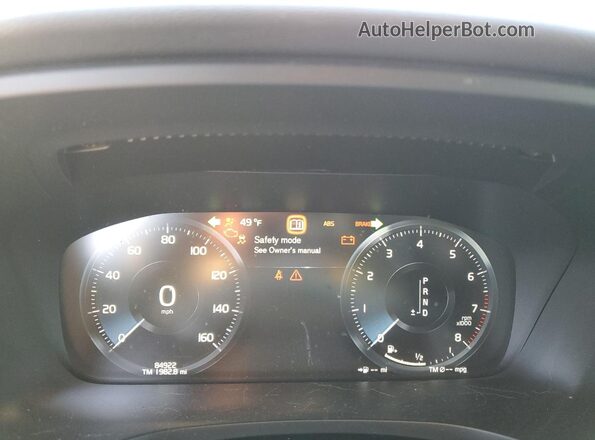 YV1102EK5L2397119 2020 VOLVO V60 Gray Instrument cluster view