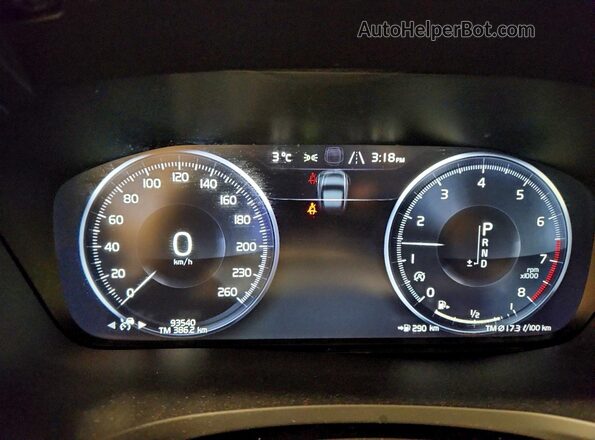 YV1A22SL5K1007406 2019 VOLVO V60 Tan Vista del cuadro de instrumentos