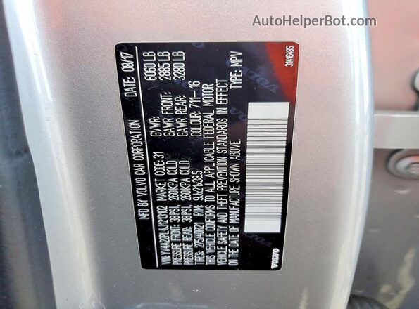 YV4A22PL4J1213102 2018 VOLVO XC90 Silver 