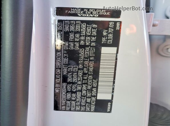 YV4ED3UR3M2604489 2021 VOLVO XC40 White Vista de la etiqueta del VIN