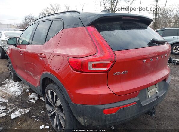 YV4ED3UR7N2749682 2022 VOLVO XC40 RECHARGE PURE ELECTRIC Red უკანა მარცხენა