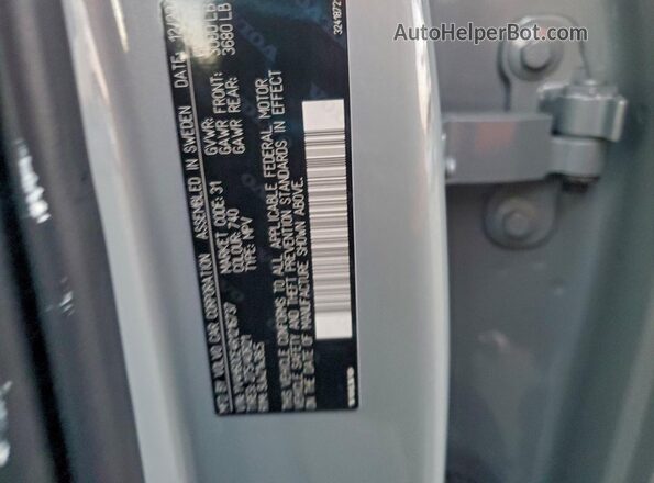 YV4H60CE4R1216737 2024 VOLVO XC90 Gray VIN կոդի պիտակի տեսք