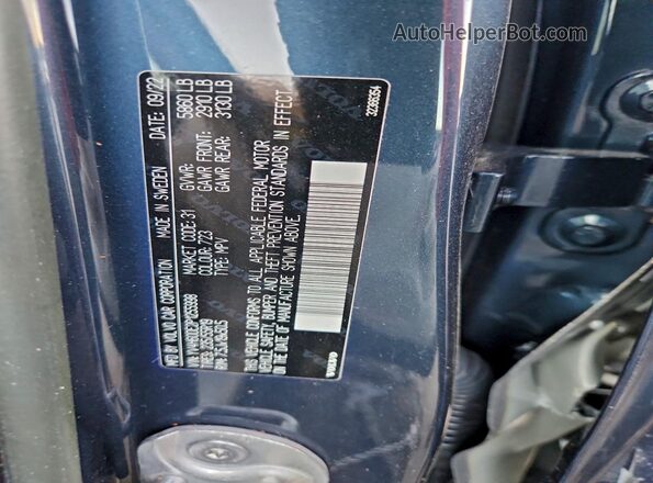 YV4H60DE2P1255998 2023 VOLVO XC60 Blue Панорамний вид салону 360°