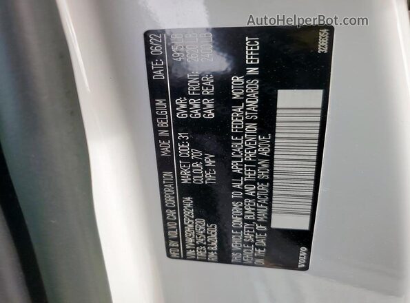 YV4K92HW5P2921404 2023 VOLVO XC40 White ძრავის განყოფილების ხედი