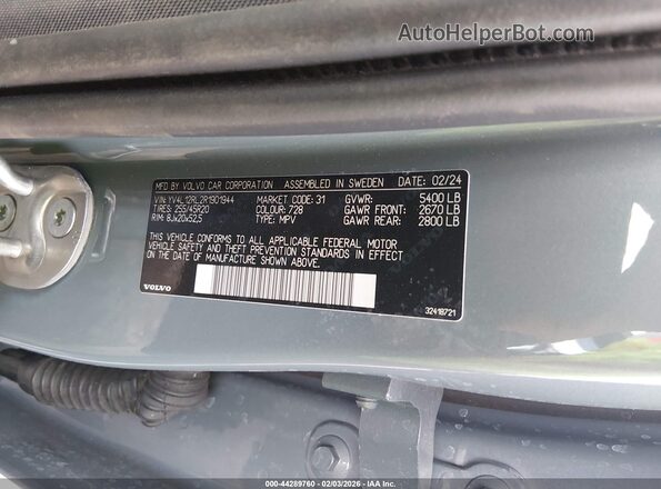 YV4L12RL2R1901944 2024 VOLVO XC60 Синий 