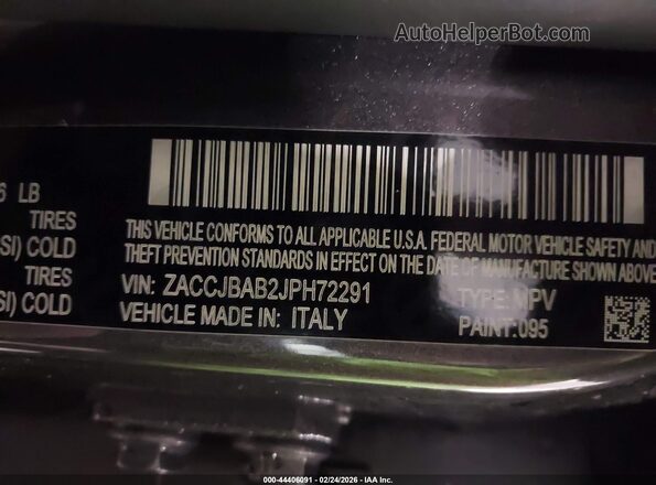 ZACCJBAB2JPH72291 2018 JEEP RENEGADE Серый Вид подкапотного пространства