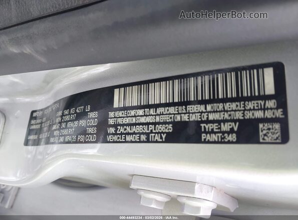 ZACNJABB3LPL05625 2020 JEEP RENEGADE Серебряный Вид подкапотного пространства