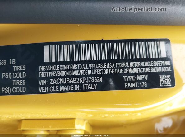 ZACNJBAB2KPJ78324 2019 JEEP RENEGADE Желтый 