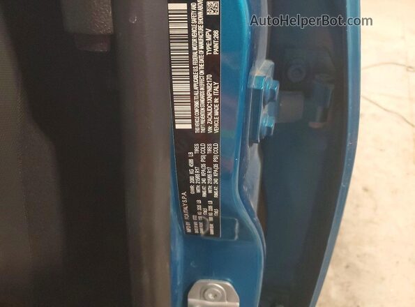 ZACNJDC1XNPN82170 2022 JEEP RENEGADE Teal Вид наклейки з VIN-кодом