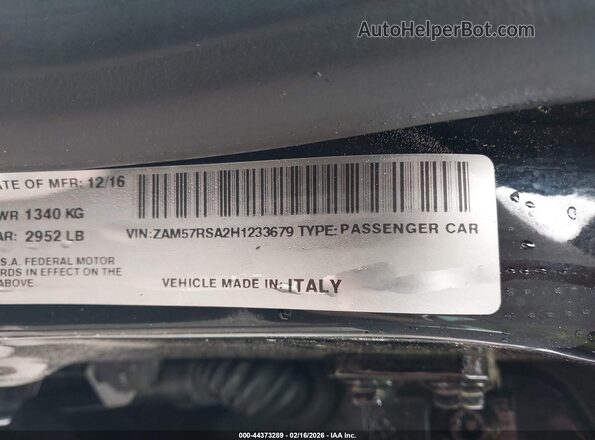 ZAM57RSA2H1233679 2017 MASERATI GHIBLI Black 