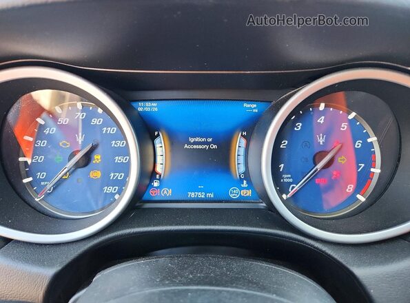 ZAM57YSA7J1277113 2018 MASERATI GHIBLI White Instrument cluster view