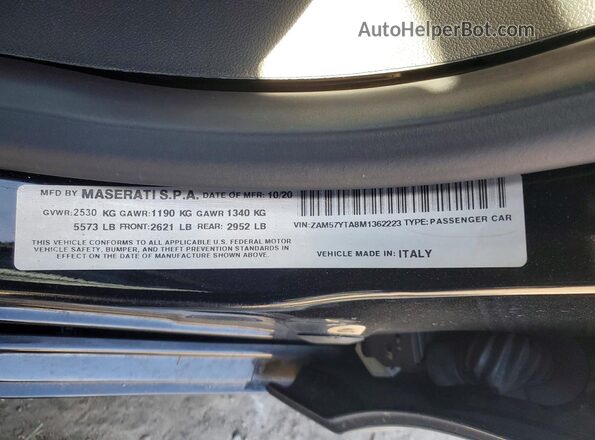 ZAM57YTA8M1362223 2021 MASERATI GHIBLI Черный Вид подкапотного пространства