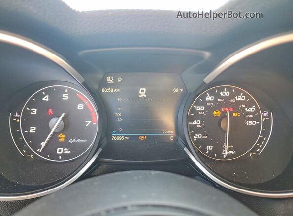 ZASPAJAN8L7C87683 2020 ALFA ROMEO STELVIO White Vista del cuadro de instrumentos