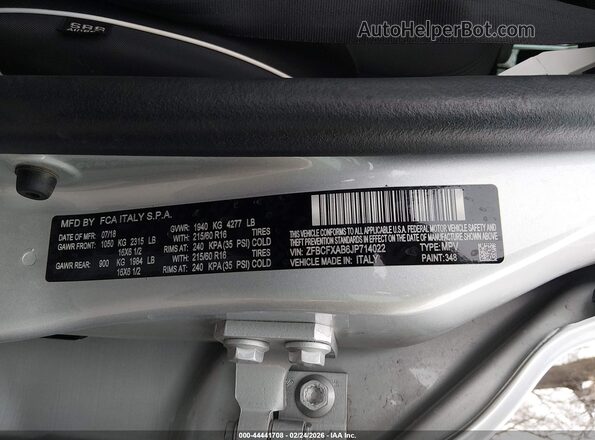 ZFBCFXAB6JP714022 2018 FIAT 500X Silver Widok komory silnika