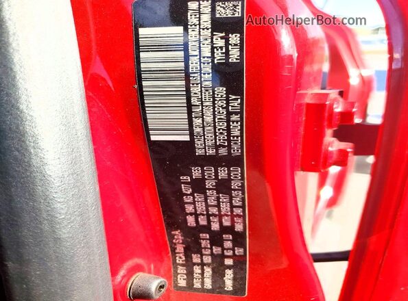 ZFBCFXBTXGP361509 2016 FIAT 500X Red Engine compartment view