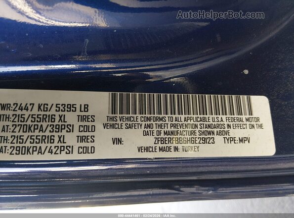 ZFBERFBB6H6E29123 2017 RAM PROMASTER CITY Navy 