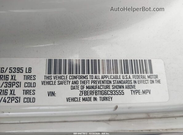 ZFBERFBT1G6C93555 2016 RAM PROMASTER CITY White Вид підкапотного простору