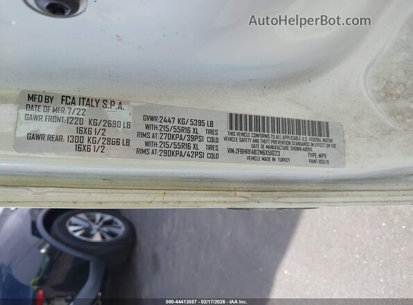 ZFBHRFAB2N6X51023 2022 RAM PROMASTER CITY White Widok komory silnika