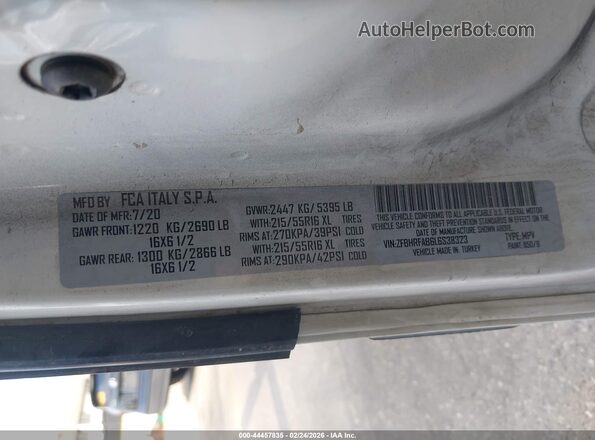ZFBHRFAB6L6S38323 2020 RAM PROMASTER CITY White Vista del compartimento del motor