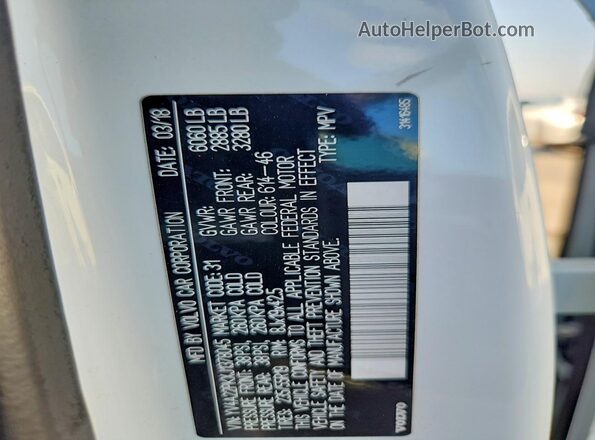 YV4A22PKXJ1378045 2018 VOLVO XC90 White 