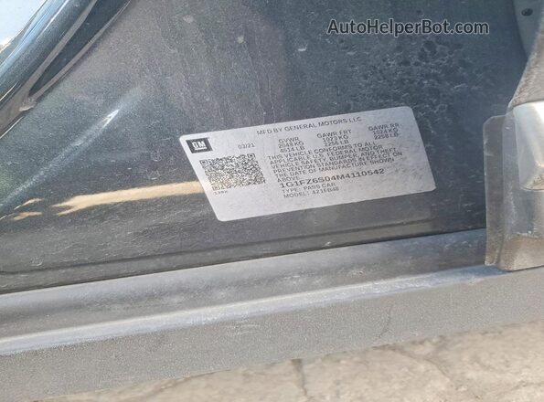 1G1FZ6S04M4110542 2021 CHEVROLET BOLT Gray VIN კოდის სტიკერის ხედი