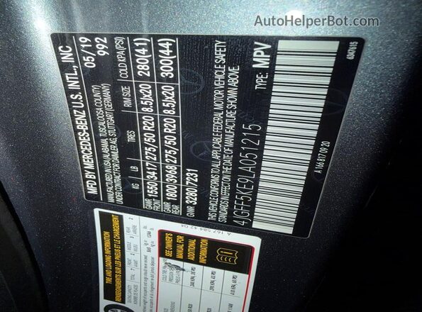 4JGFF5KE9LA051215 2020 MERCEDES-BENZ GLS Charcoal 