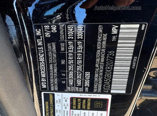 4JGDA5GB0KB207736 2019 MERCEDES-BENZ GLE Black 
