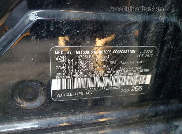 JA4AD3A37JZ020675 2018 MITSUBISHI OUTLANDER Black 