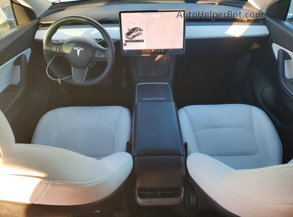 5YJYGAEE8MF235407 2021 TESLA MODEL Y White Vista del cuadro de instrumentos
