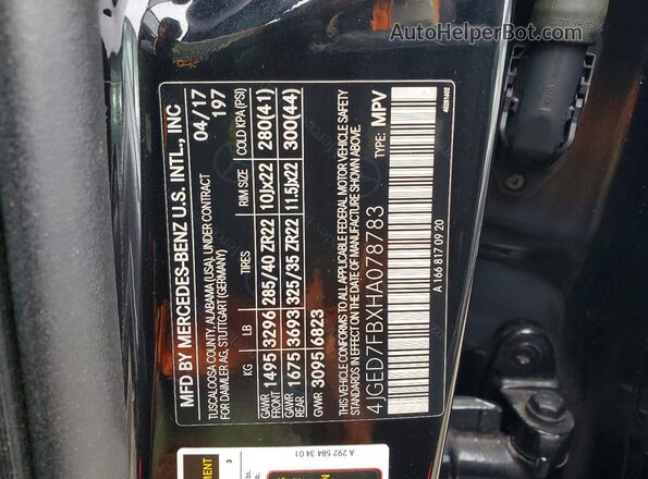 4JGED7FBXHA078783 2017 MERCEDES-BENZ GLE Black 