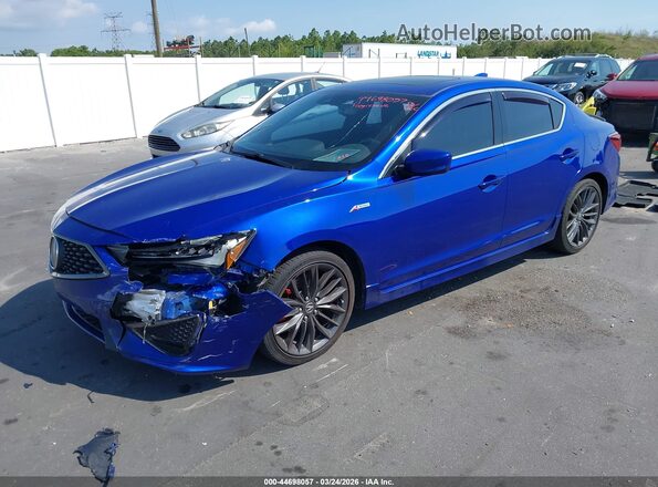 19UDE2F80KA006438 2019 ACURA ILX Blue წინა მარცხენა ხედი სამი მეოთხედიდან