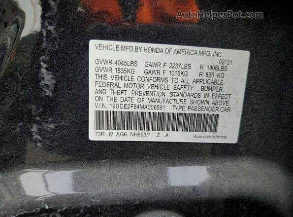 19UDE2F84MA006591 2021 ACURA ILX Black Вид наклейки з VIN-кодом