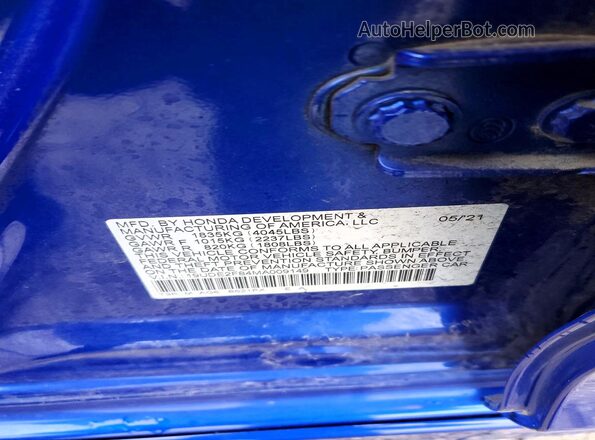 19UDE2F84MA009149 2021 ACURA ILX Blue Շարժիչի բաժամունքի տեսք