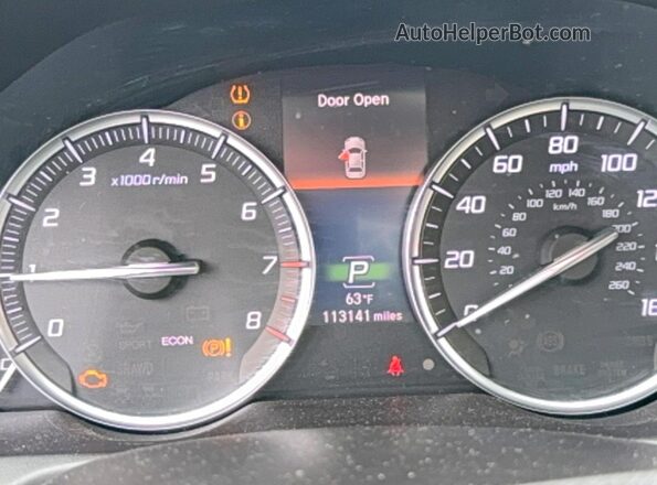 19UUB2F5XHA004560 2017 ACURA TLX Black ხელსაწყოთა პანელის ხედი