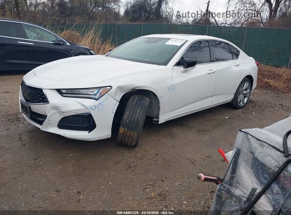 19UUB6F40MA008853 2021 ACURA TLX White წინა მარცხენა ხედი სამი მეოთხედიდან