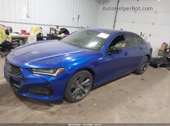 19UUB6F55MA009912 2021 ACURA TLX Blue წინა მარცხენა ხედი სამი მეოთხედიდან