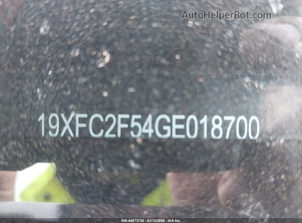19XFC2F54GE018700 2016 HONDA CIVIC Black Widok komory silnika