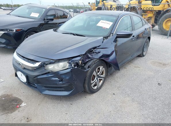 19XFC2F5XGE094857 2016 HONDA CIVIC Blue წინა მარცხენა ხედი სამი მეოთხედიდან