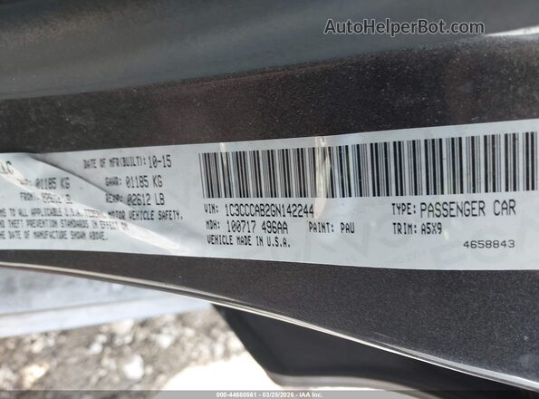 1C3CCCAB2GN142244 2016 CHRYSLER 200 Серый Вид подкапотного пространства