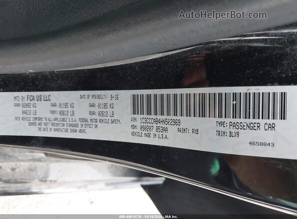 1C3CCCAB4HN502969 2017 CHRYSLER 200 Black Вид підкапотного простору