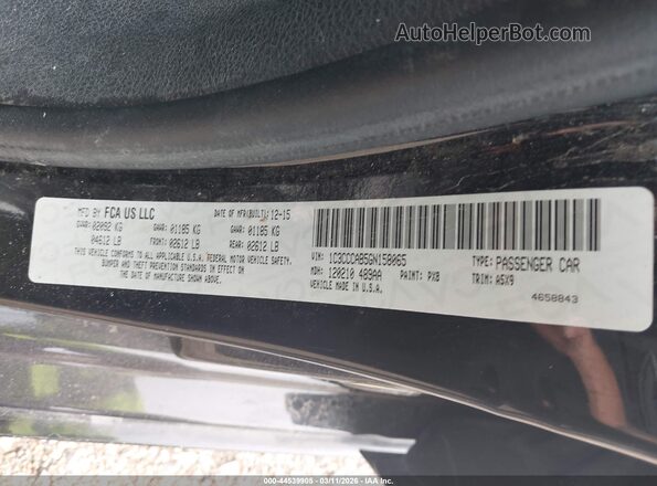 1C3CCCAB5GN158065 2016 CHRYSLER 200 Black ძრავის განყოფილების ხედი