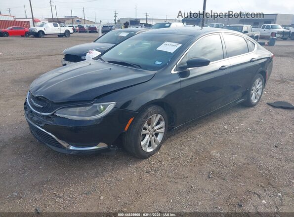 1C3CCCAB5GN158065 2016 CHRYSLER 200 Black წინა მარცხენა ხედი სამი მეოთხედიდან